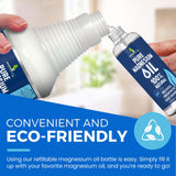 Essentially Based Magnesium Oil Spray 1129g close-up of spray application