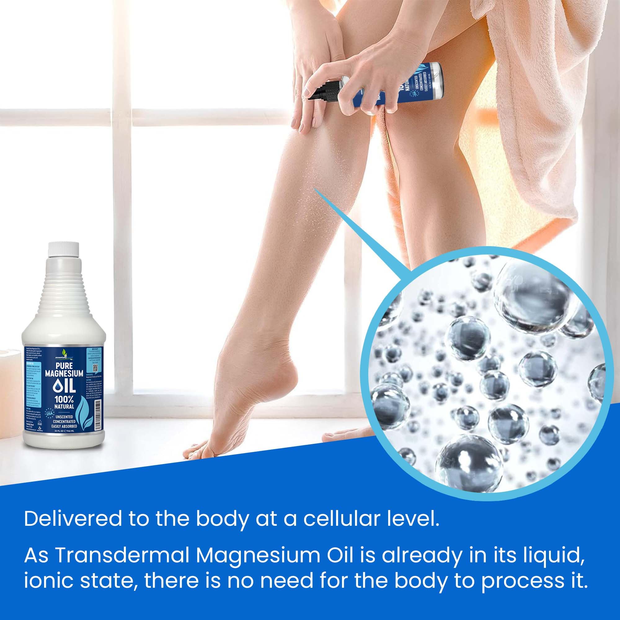 Essentially Based Magnesium Oil Spray 1129g lifestyle scene