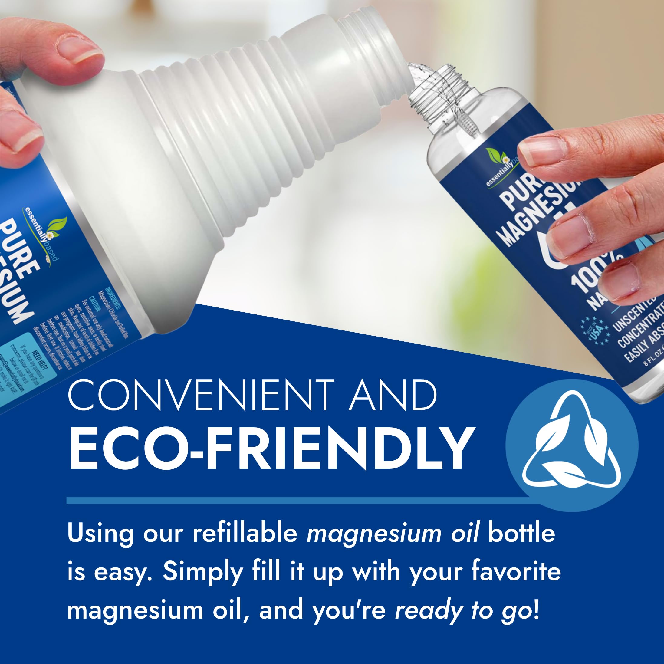 Essentially Based Magnesium Oil Spray 630g application demonstration