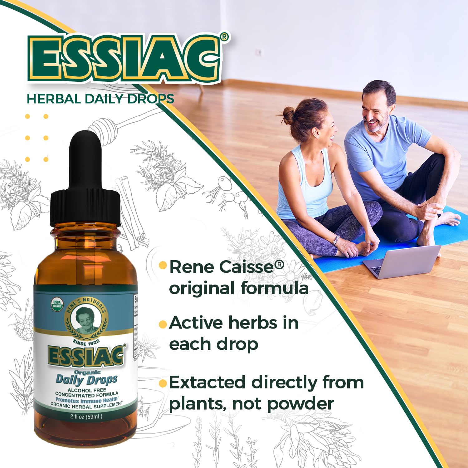 Essiac Daily Drops 2 fl oz bottle with packaging