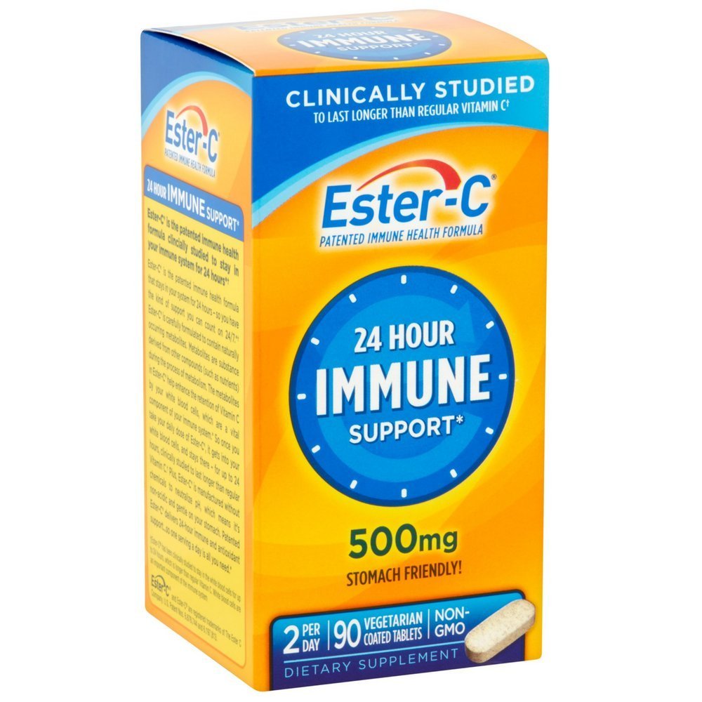 Ester-C Vitamin C 500mg Tablets front view packaging