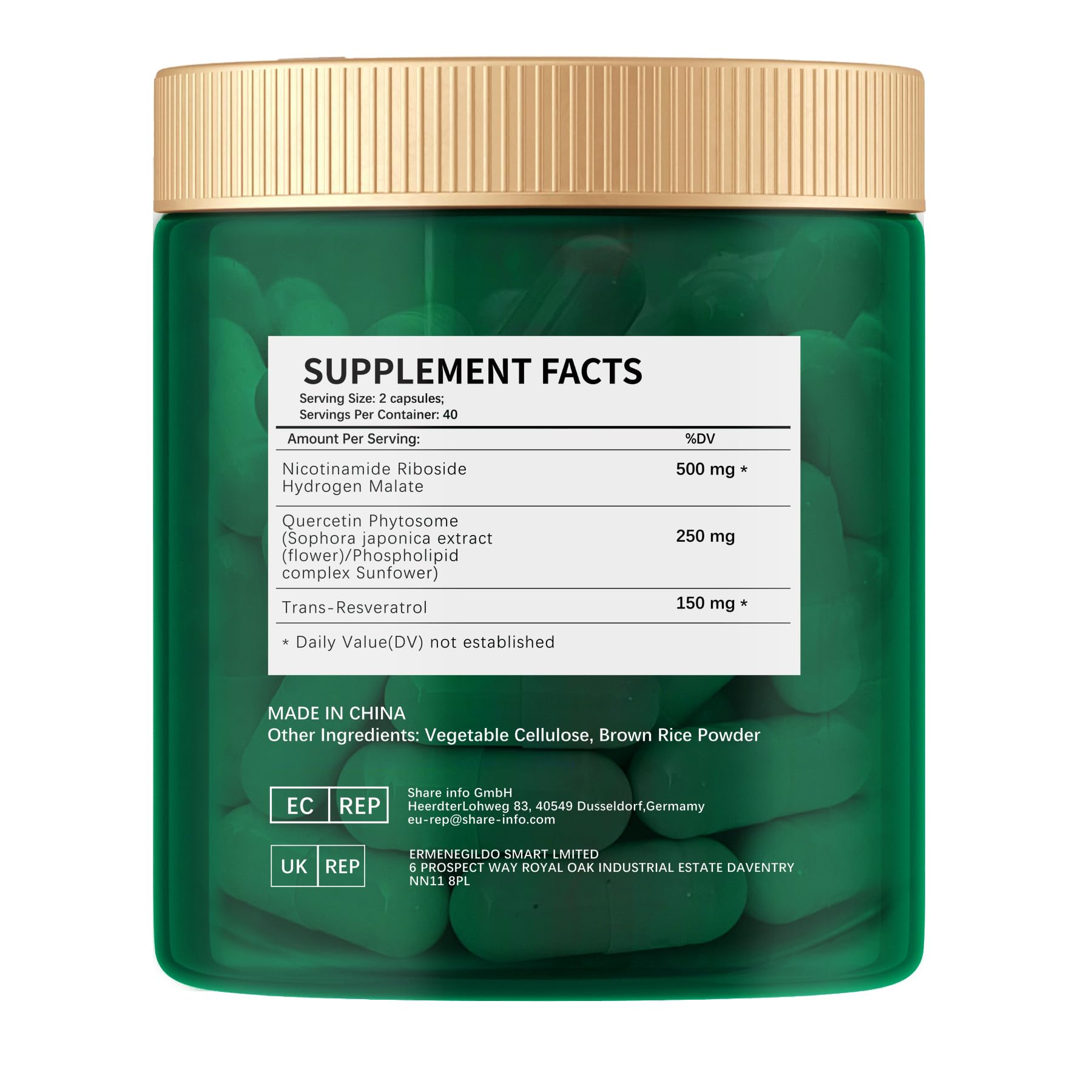 ESUNM NAD+ Liposomal Sirtuin Activator Supplement side view