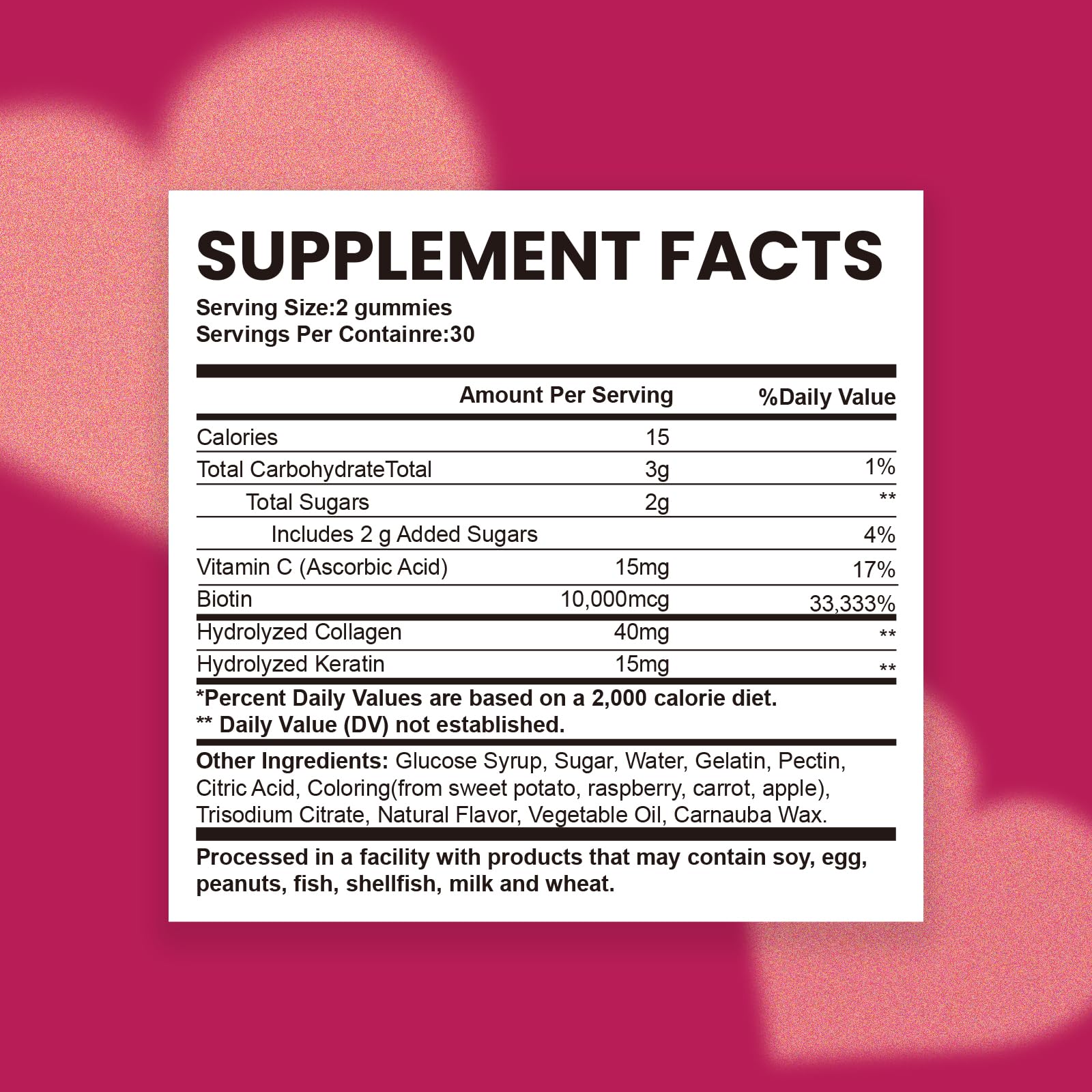 esverco Biotin Collagen Gummies on a wooden table