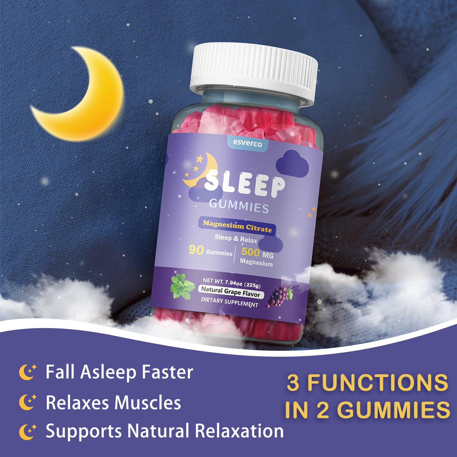 esverco Magnesium Citrate Gummies 500mg packaging