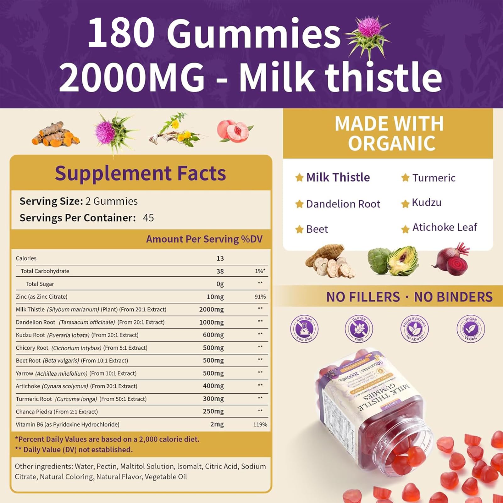 esverco Milk Thistle Gummies on a wooden table