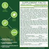 ETANATURE Super Greens Powder 499g lifestyle scene with fruits