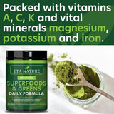 ETANATURE Super Greens Powder 499g packaging side view