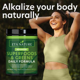 ETANATURE Super Greens Powder 499g scoop with powder