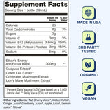 Ethan's Energy Shot packaging with organic ingredients listed