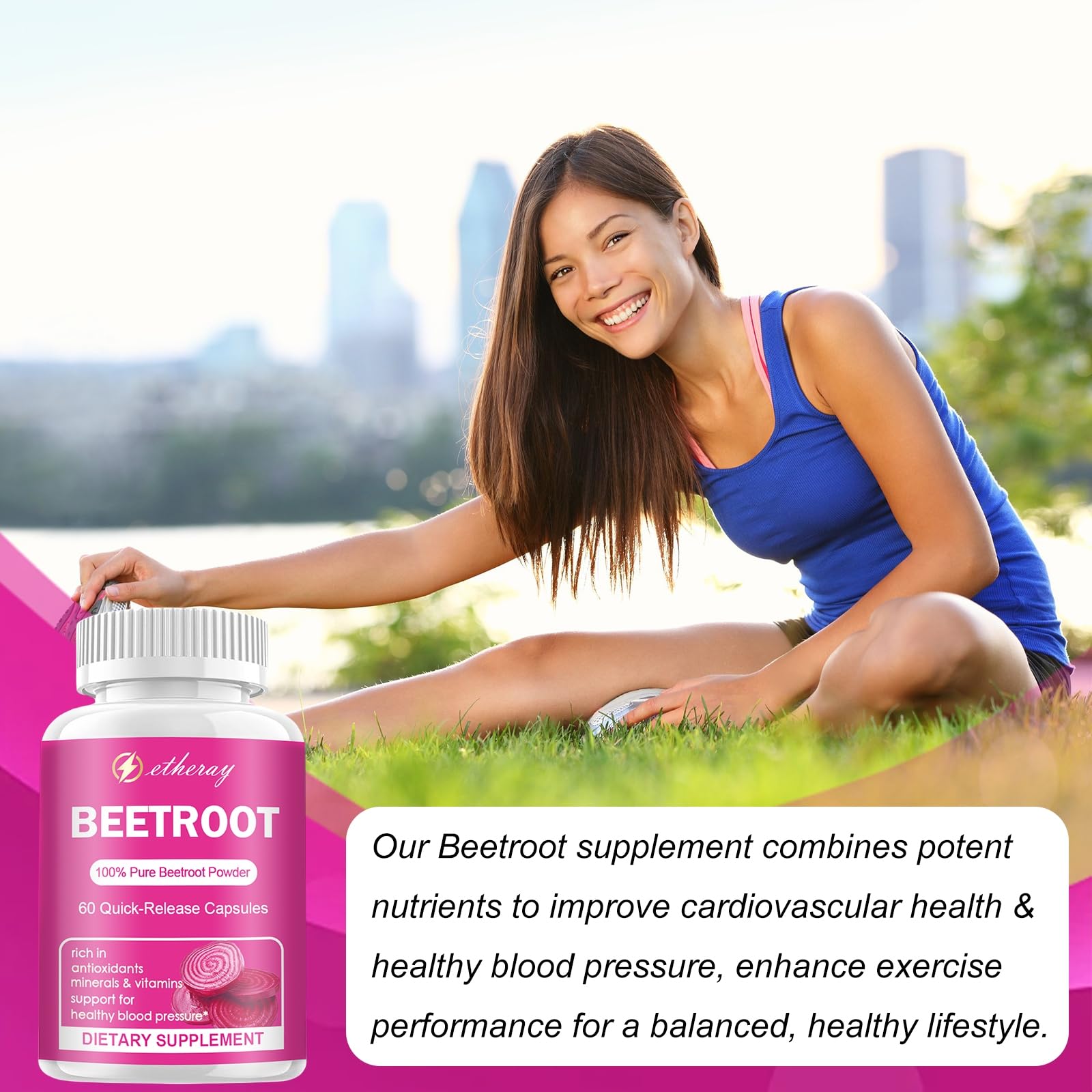 etheray Beet Root Powder Capsules 1300mg packaging details