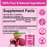 etheray Beet Root Powder Capsules 1300mg side view
