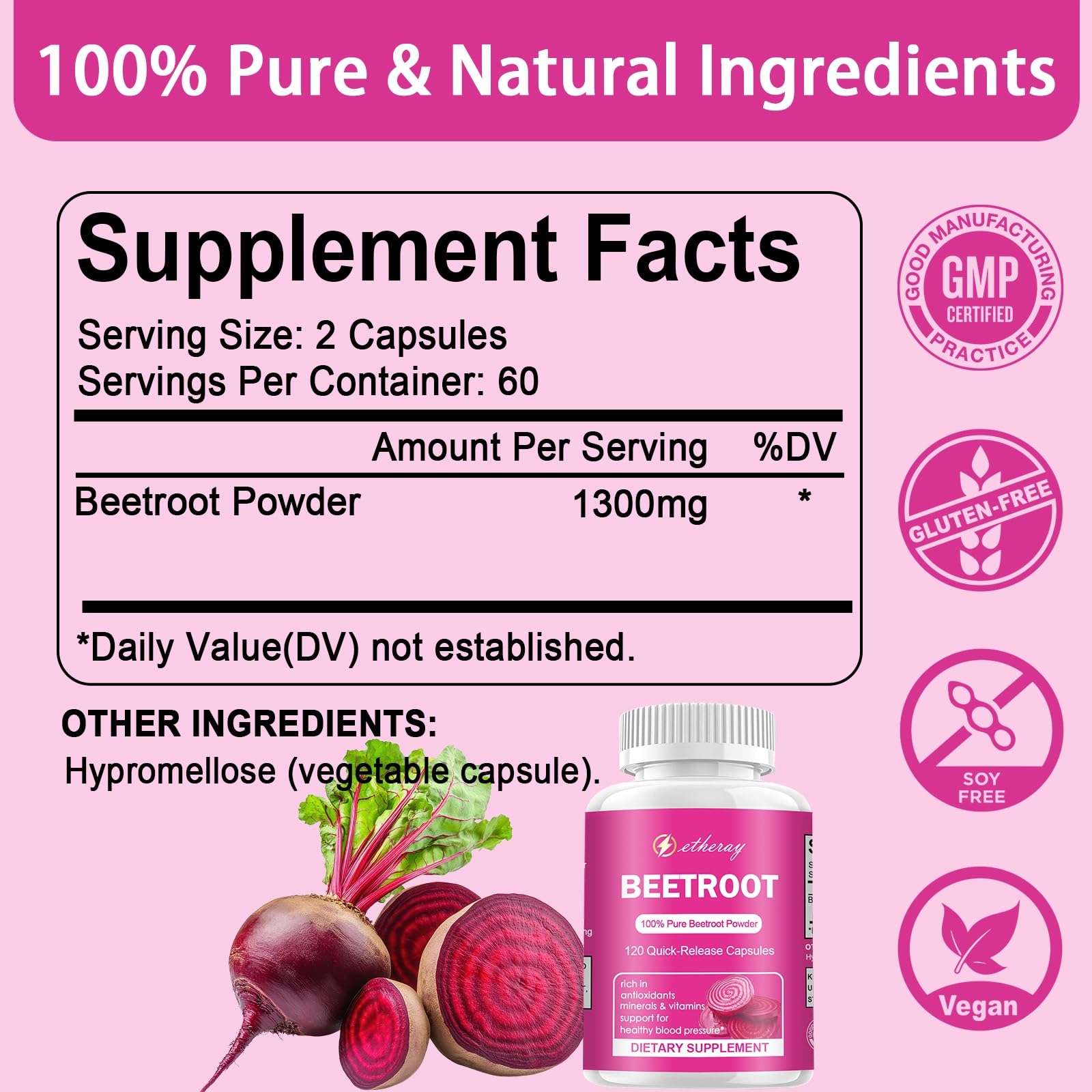 etheray Beetroot Capsules packaging side view