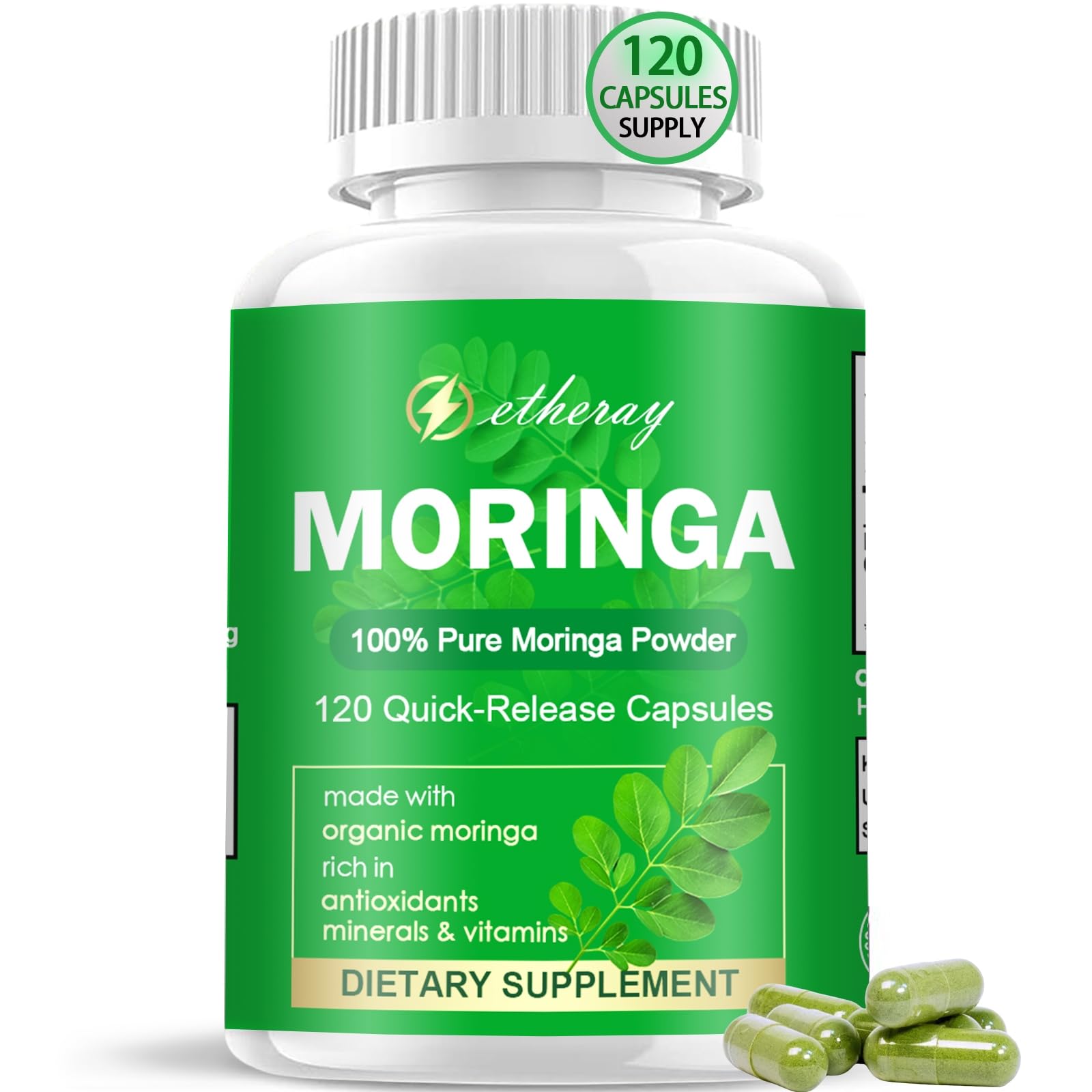 etheray Moringa Capsules 100g front view of packaging