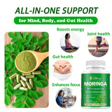 etheray Moringa Capsules 100g side view showing supplement facts