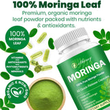 etheray Moringa Capsules on a wooden table