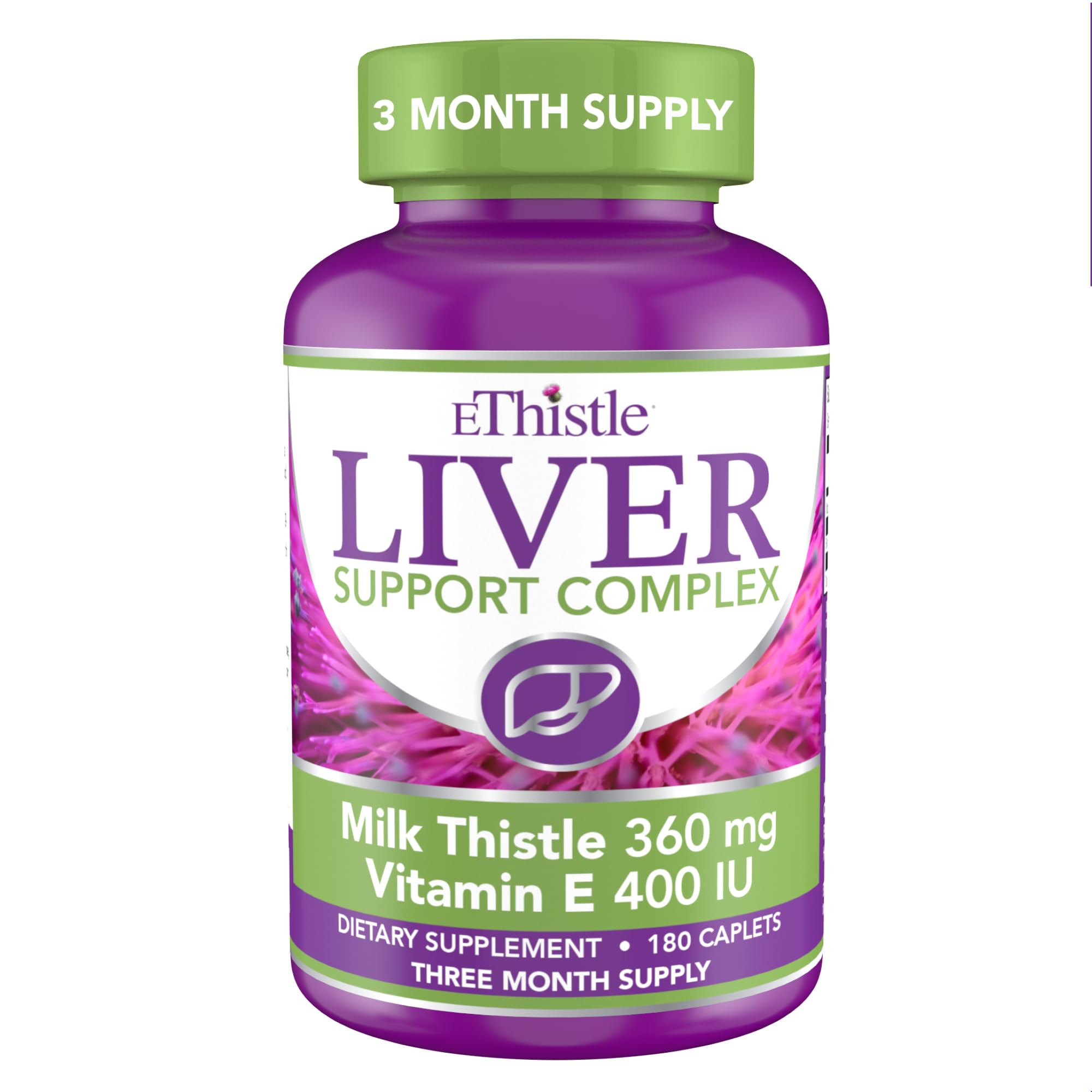 EThistle Milk Thistle Supplement 180 caplets front view