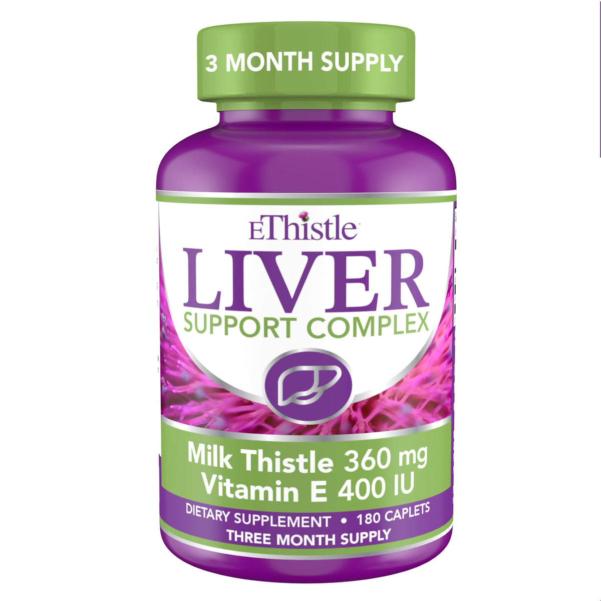 EThistle Milk Thistle Supplement 180 caplets front view