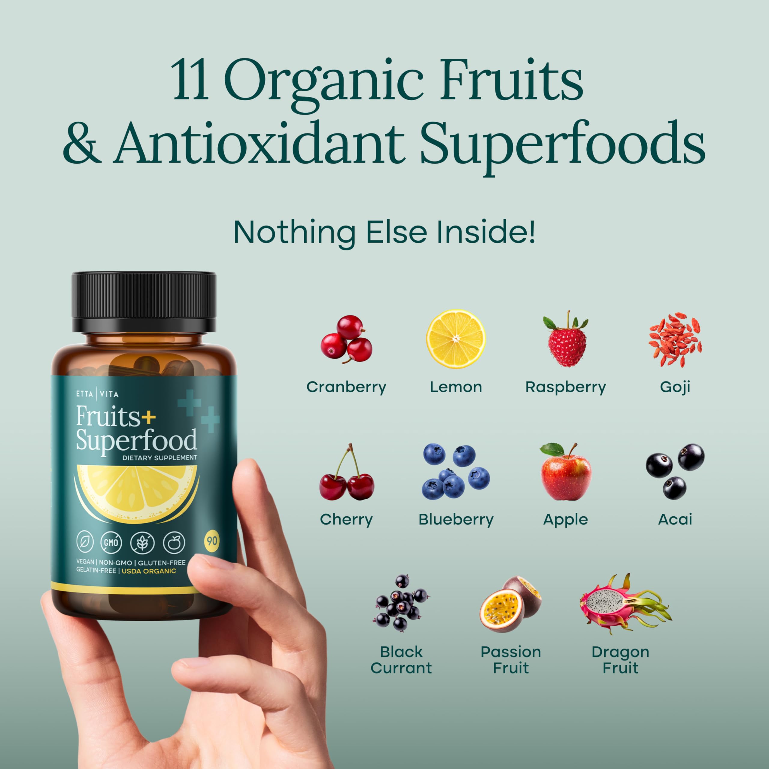 Etta Vita Arjuna Supplement bottle side view showing capsule details