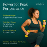 Etta Vita Creatine Gummies displayed with fitness gear