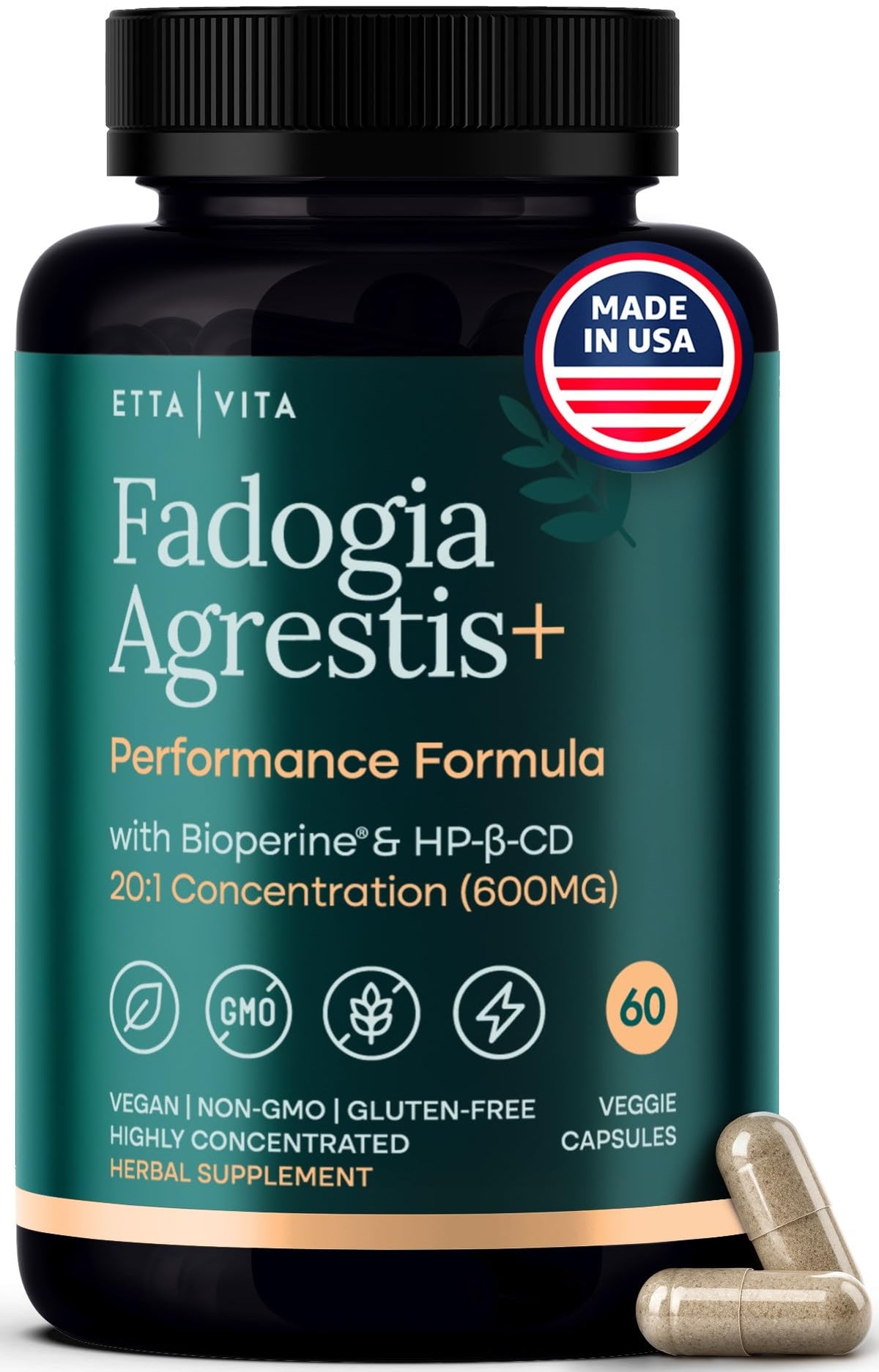 Etta Vita Fadogia Agrestis Supplement 60 capsules front view