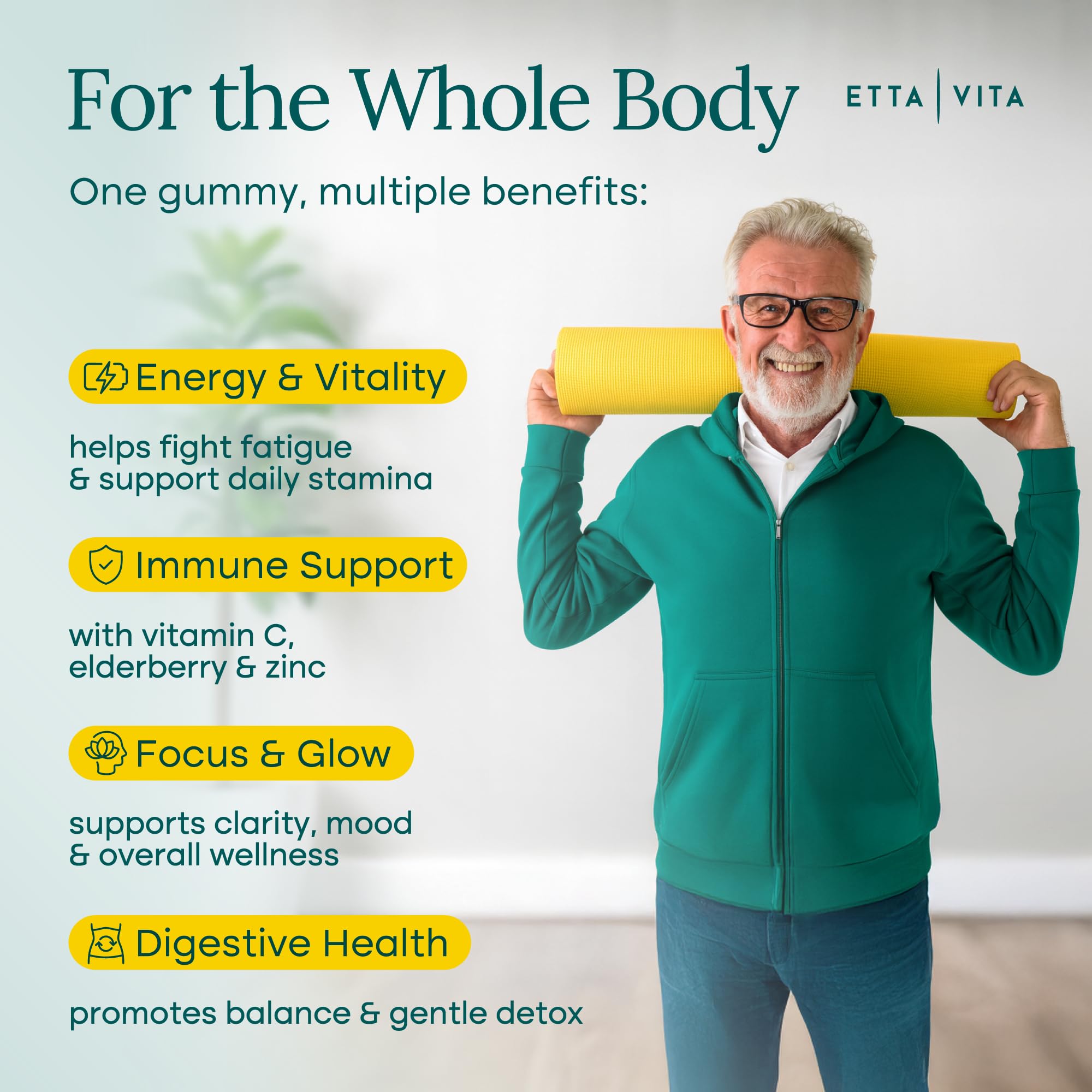 Etta Vita Fruits+ & Veggies+ Superfood Gummies close-up of gummies