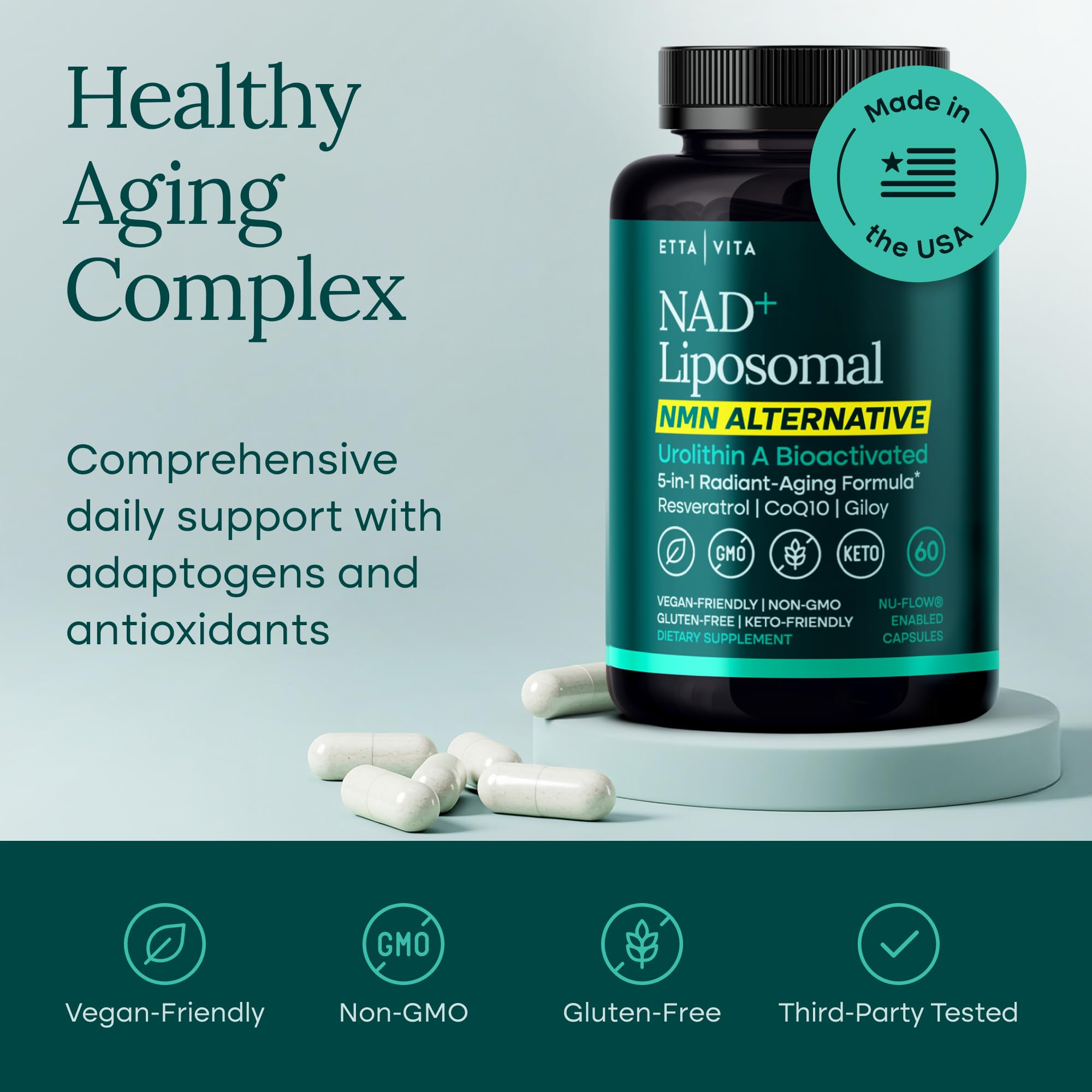 Etta Vita Giloy Supplement 500mg NAD+ ingredients list
