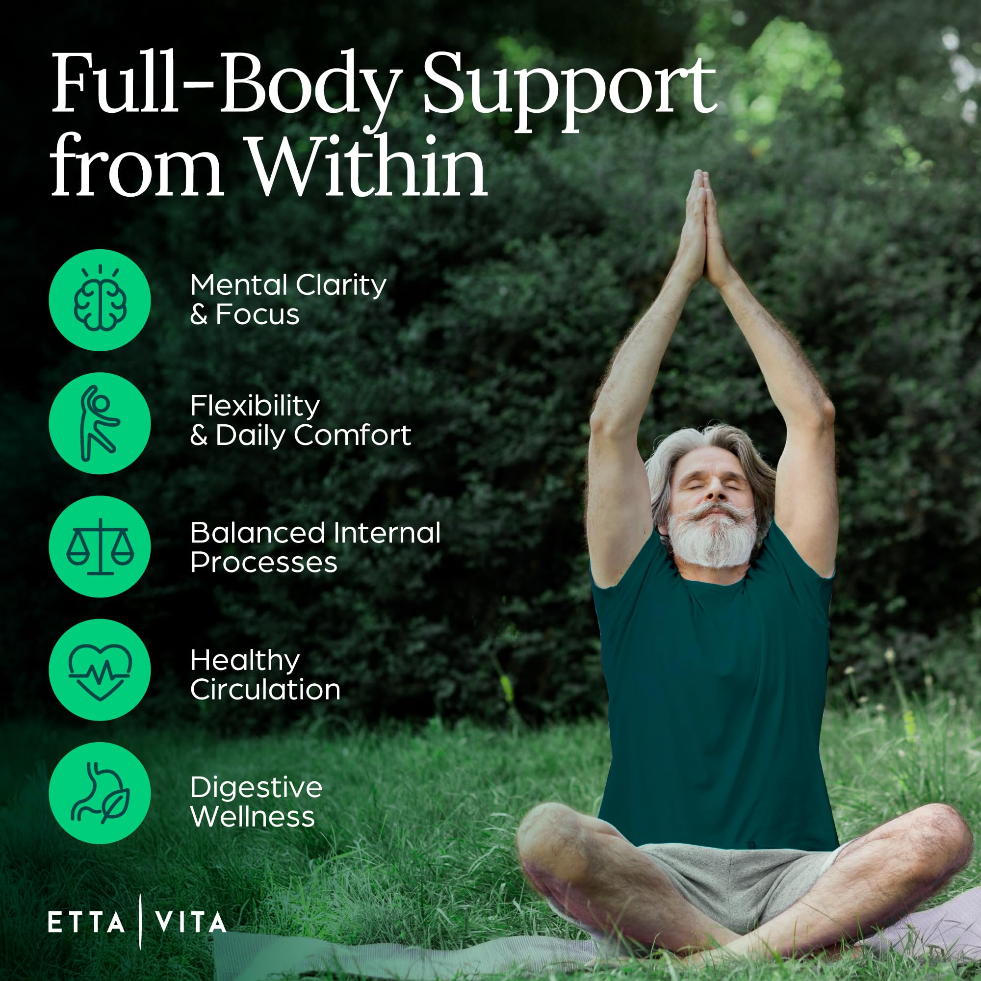 Etta Vita Lumbrokinase Supplement 350mg capsule with ingredients list