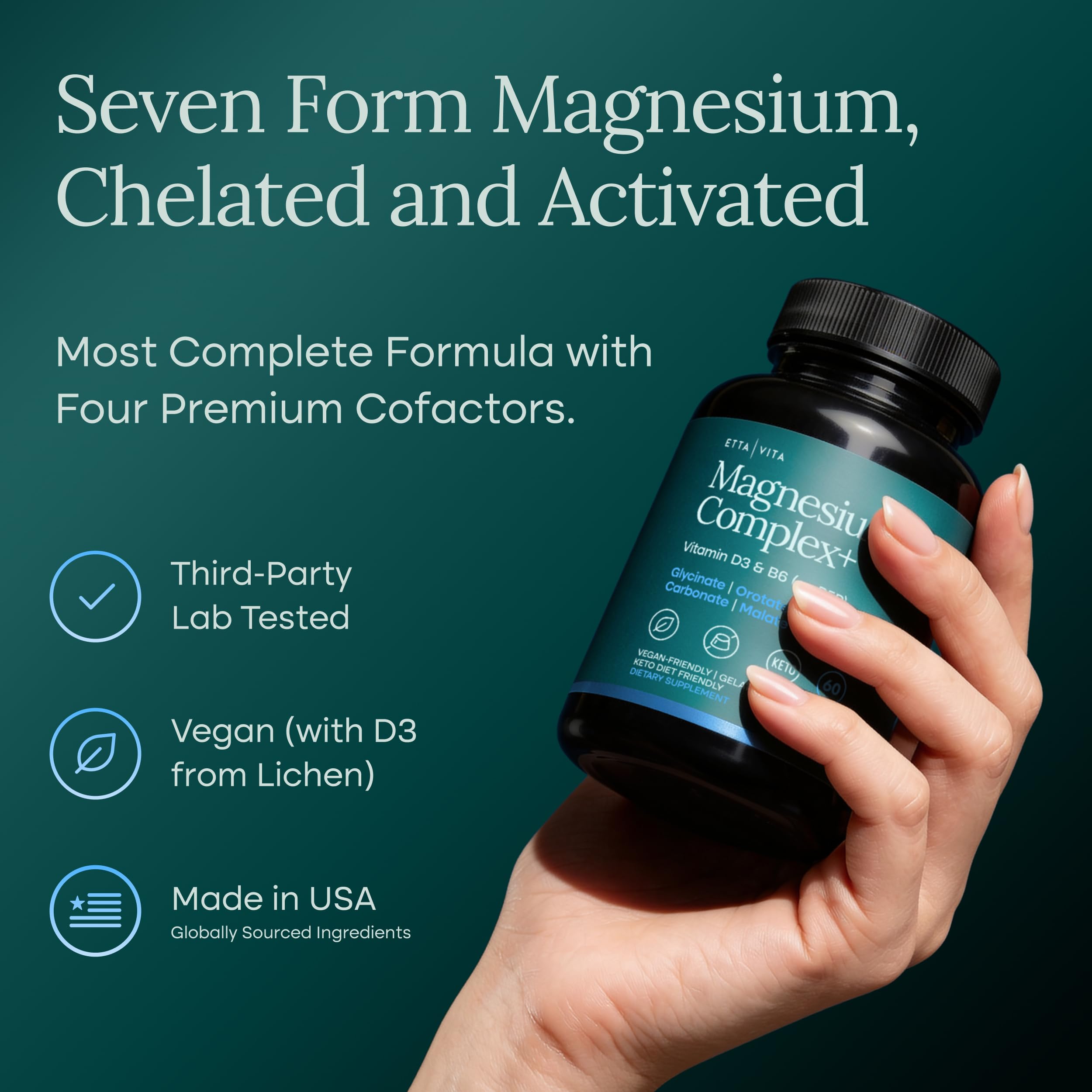 Etta Vita Magnesium Complex 500mg capsules side view