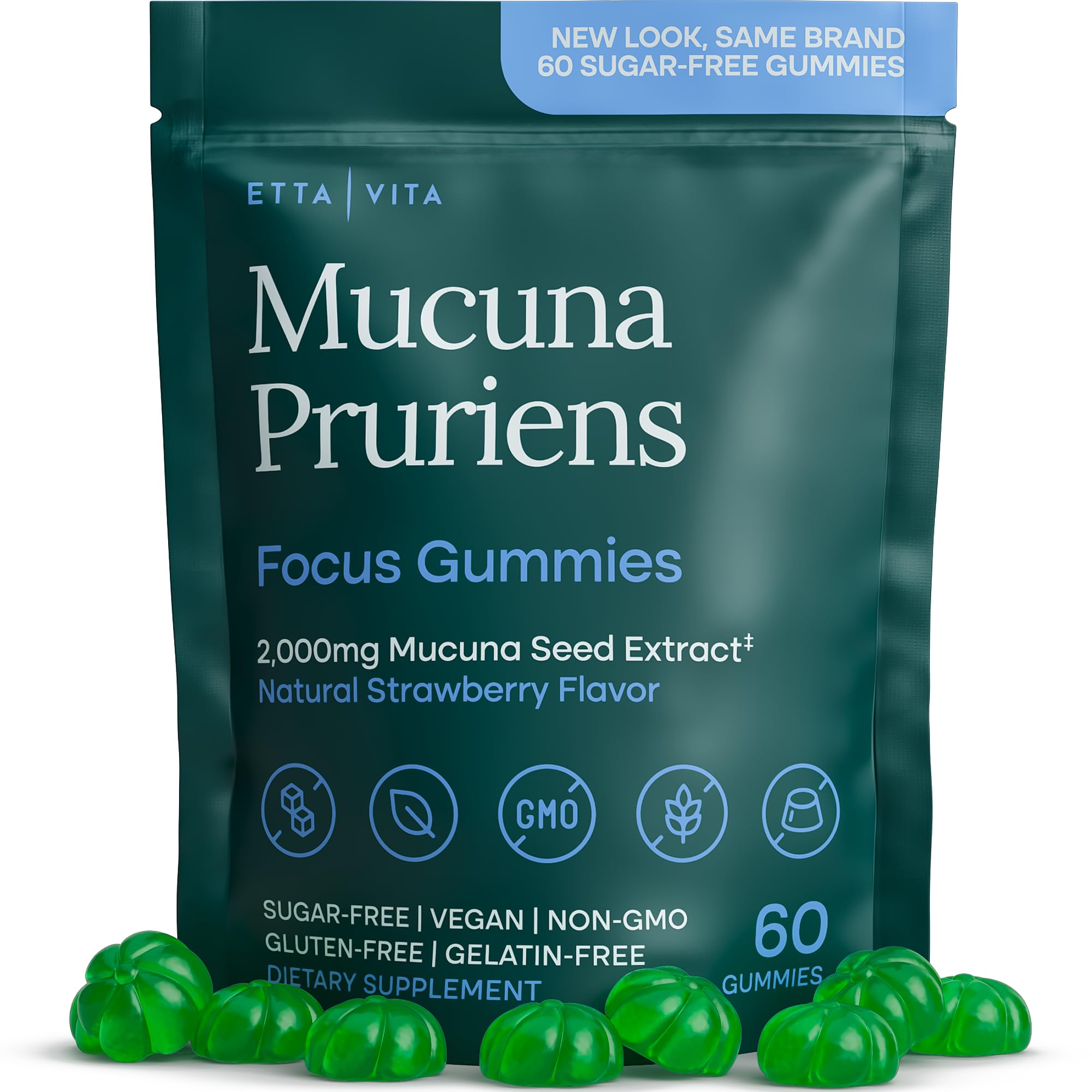 Etta Vita Mucuna Pruriens Gummies front view with packaging
