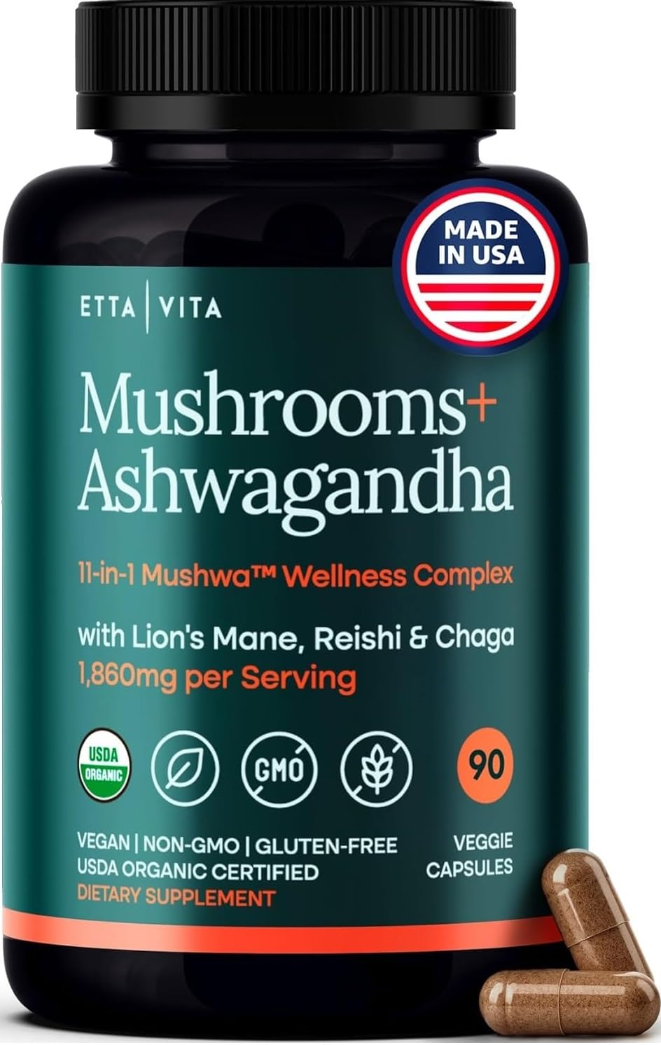 Etta Vita Mushroom Complex Capsules front view