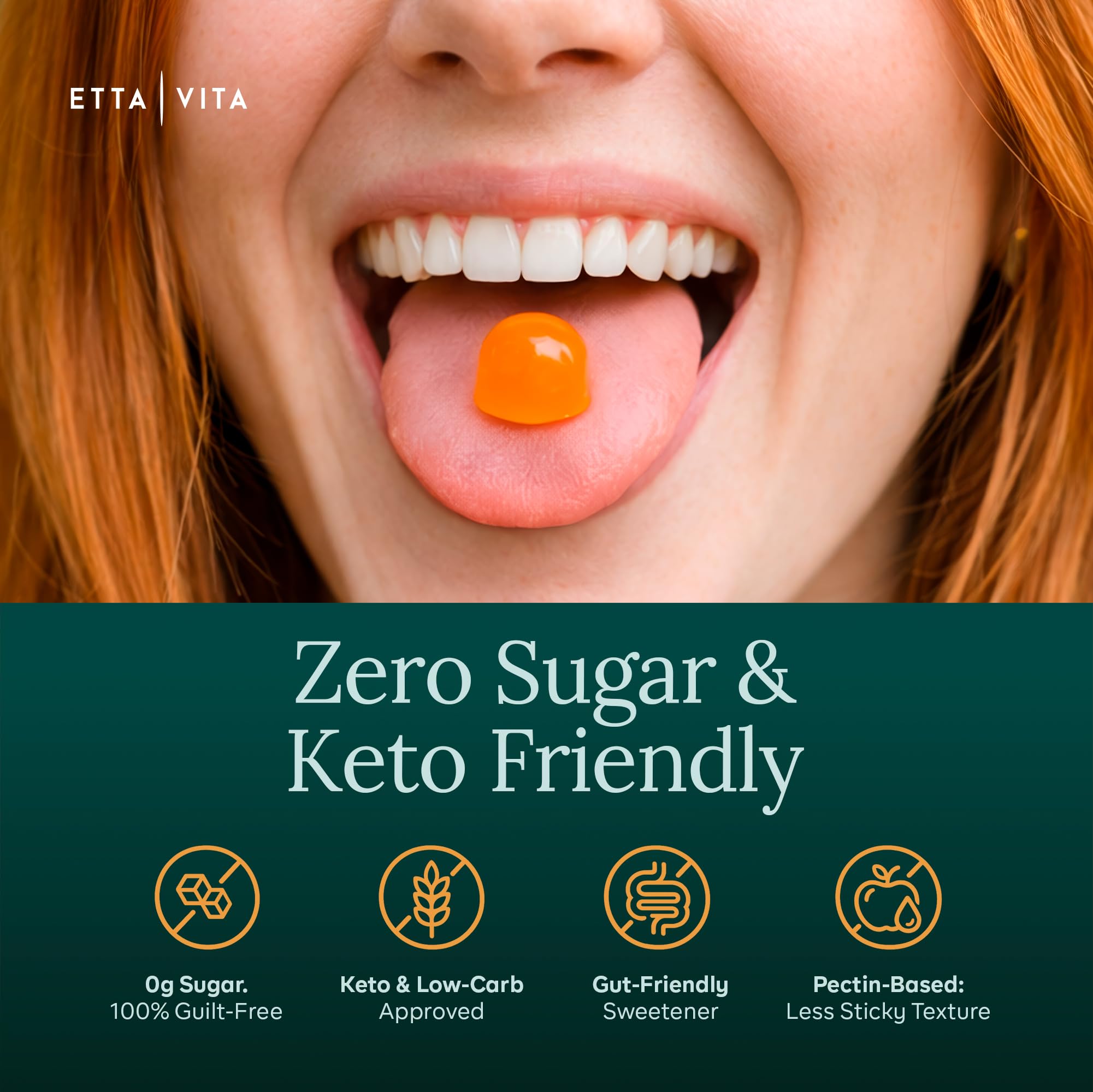 Etta Vita NAC gummies package back view with nutritional information