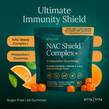 Etta Vita NAC gummies showing soft texture and natural orange colour