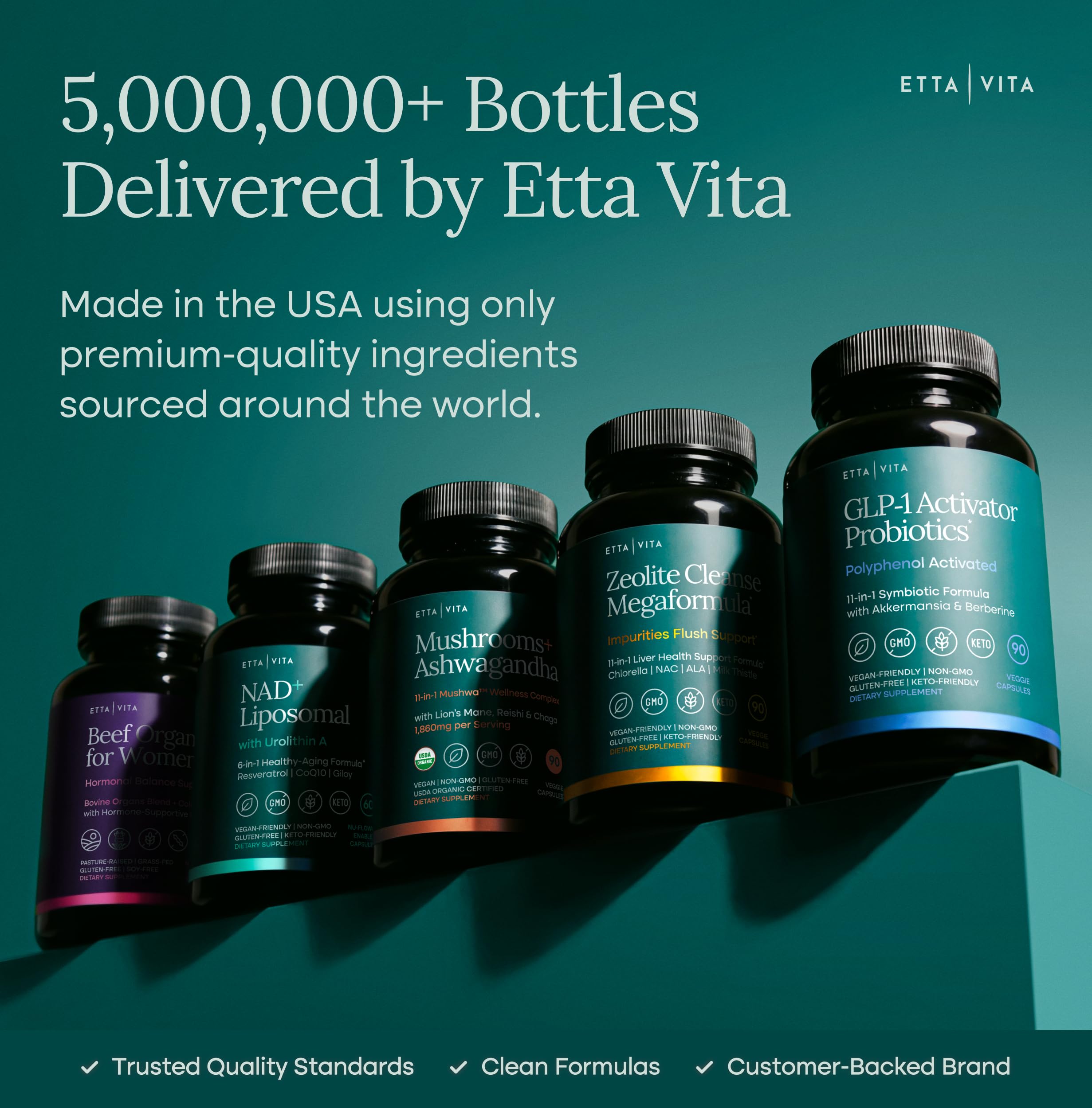 Etta Vita Raspberry Ketones capsules in a hand