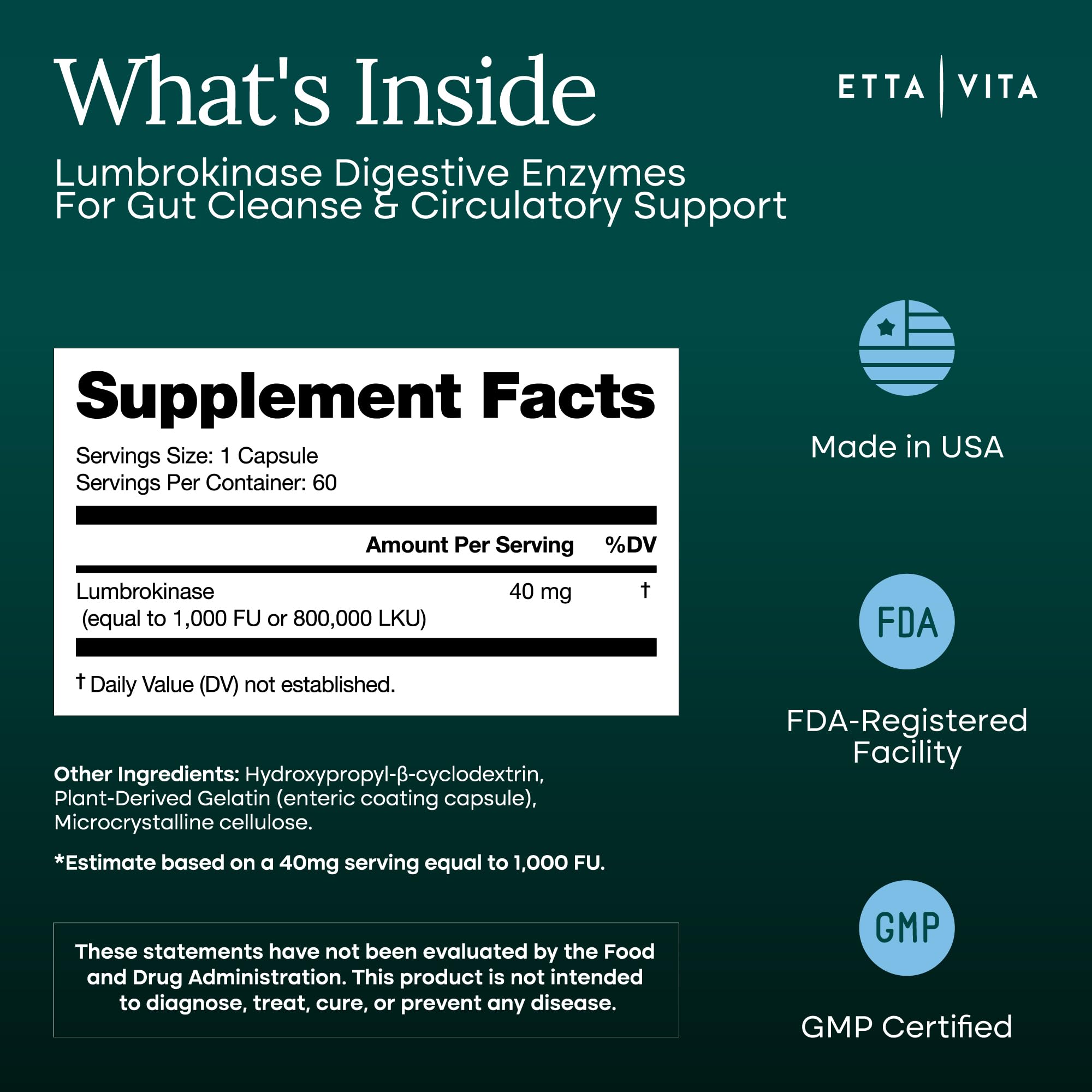 Etta Vita Triphala Supplement 90 capsules side view