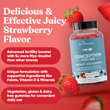Eu Natural Conception for Her Fertility Gummies close-up of gummies