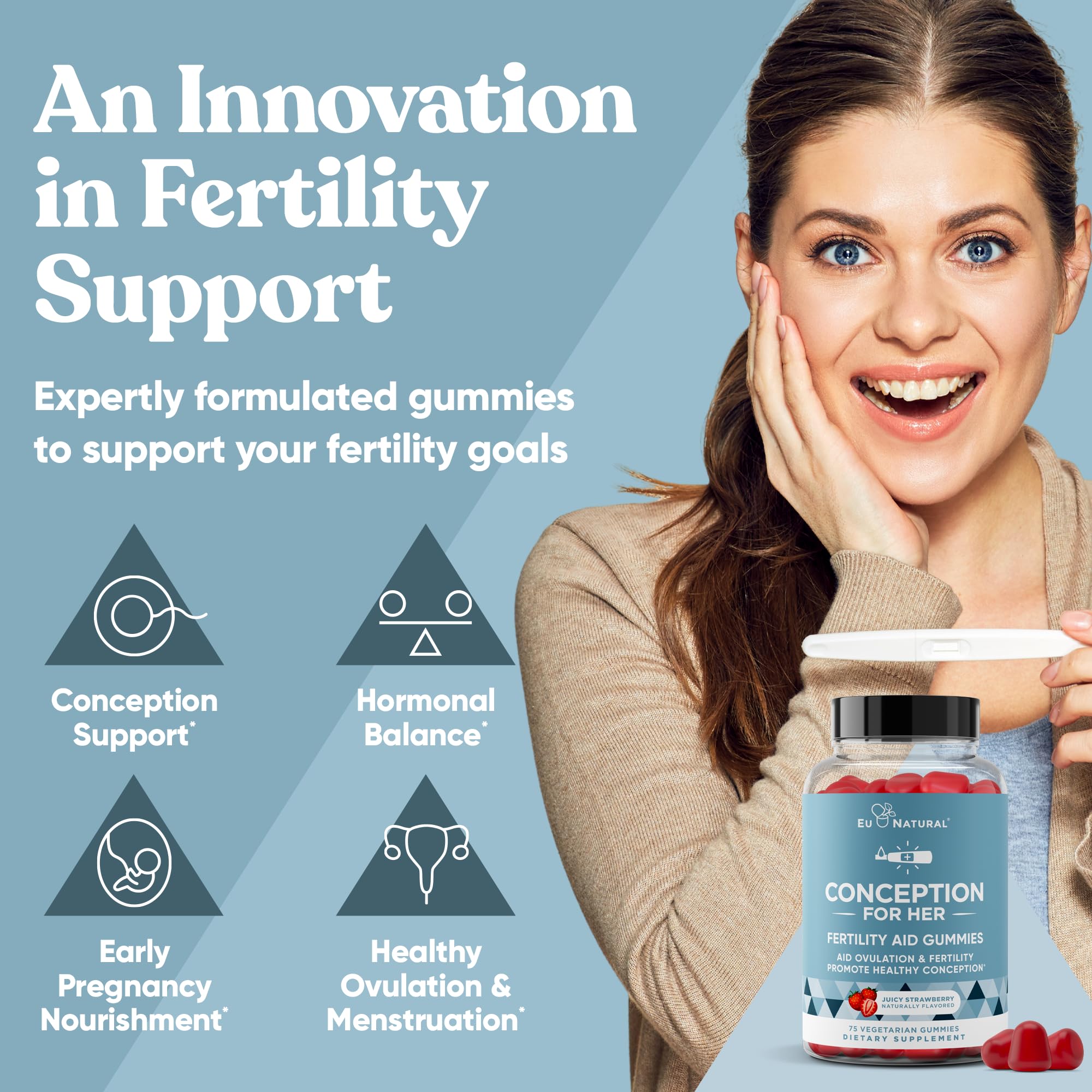Eu Natural Conception for Her Fertility Gummies packaging