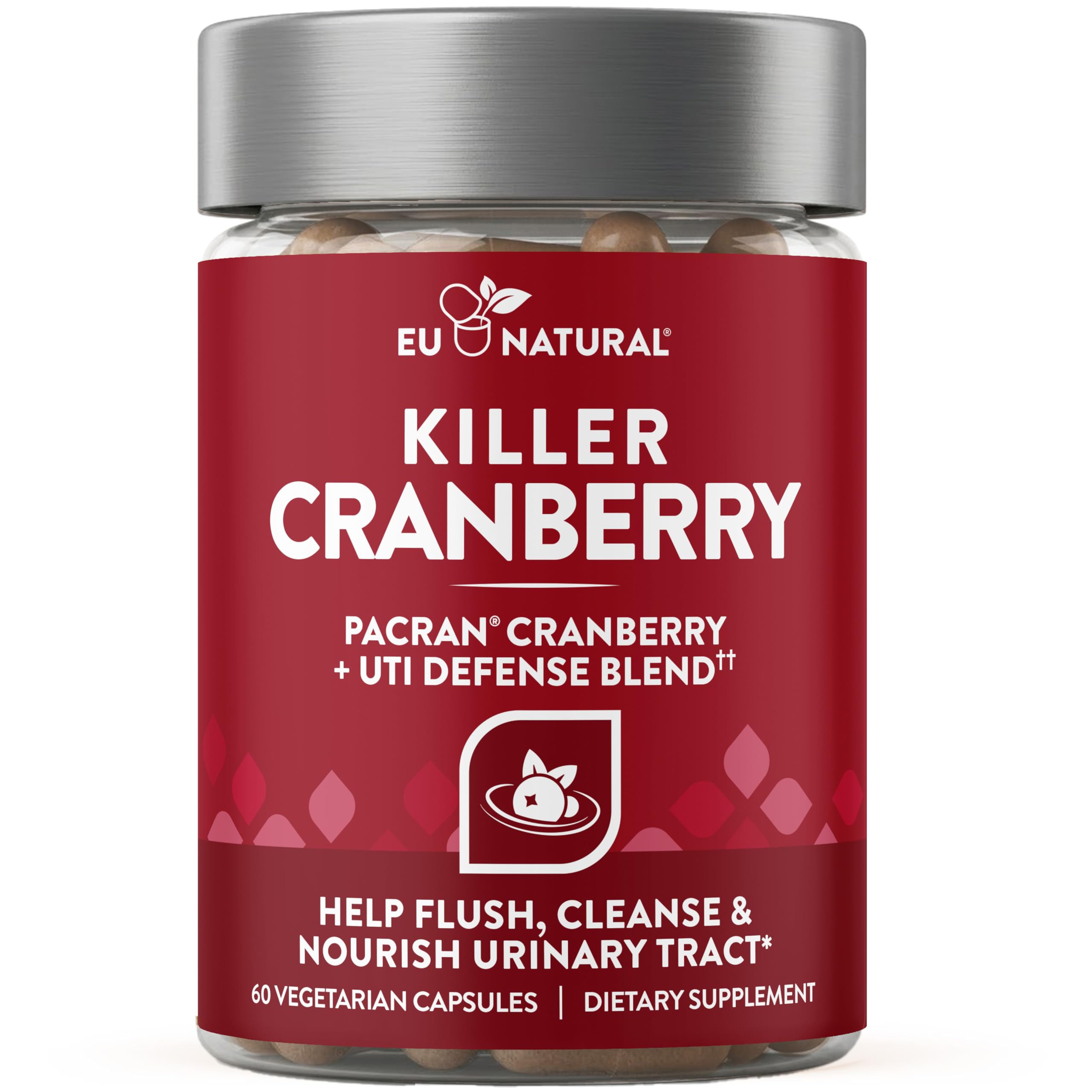 Eu Natural Killer Cranberry Supplement front view with packaging