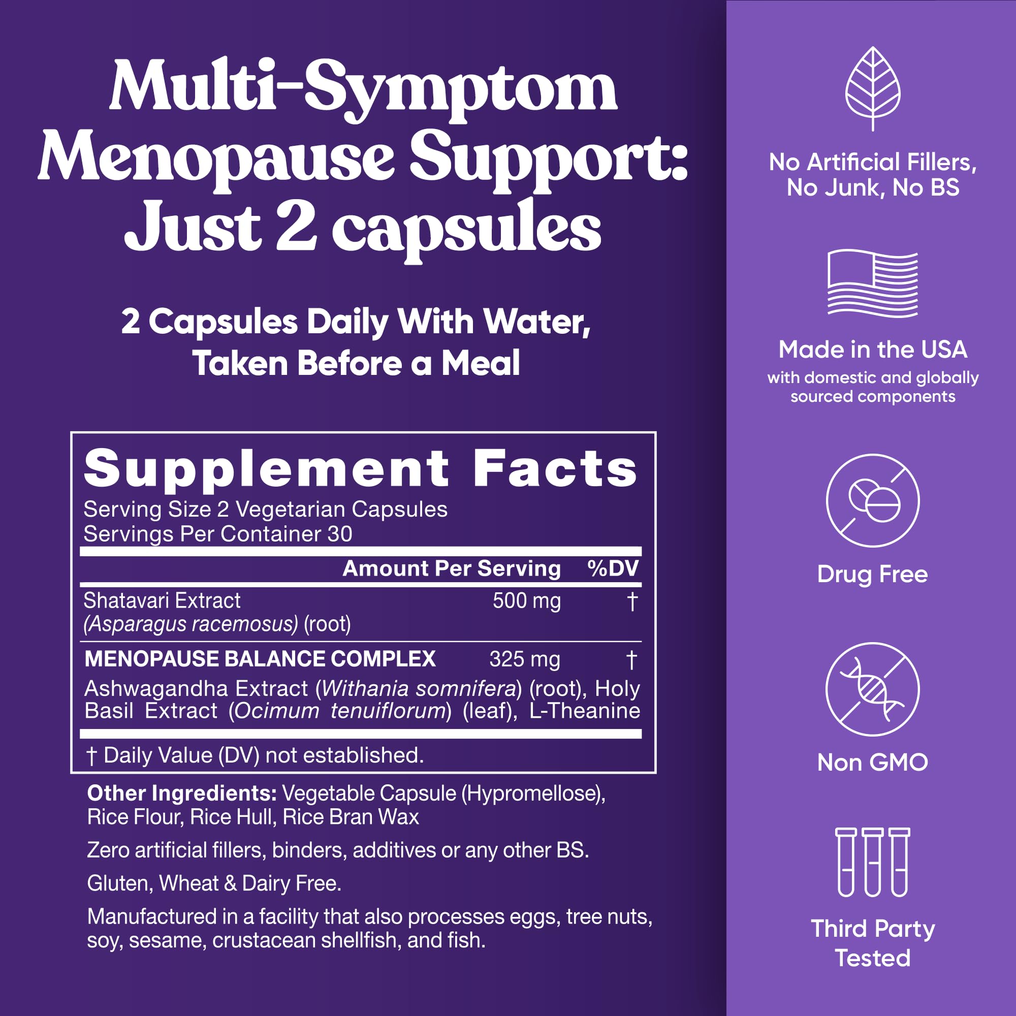 Eu Natural Menopause Balance Supplement 60 Capsules on a wooden table