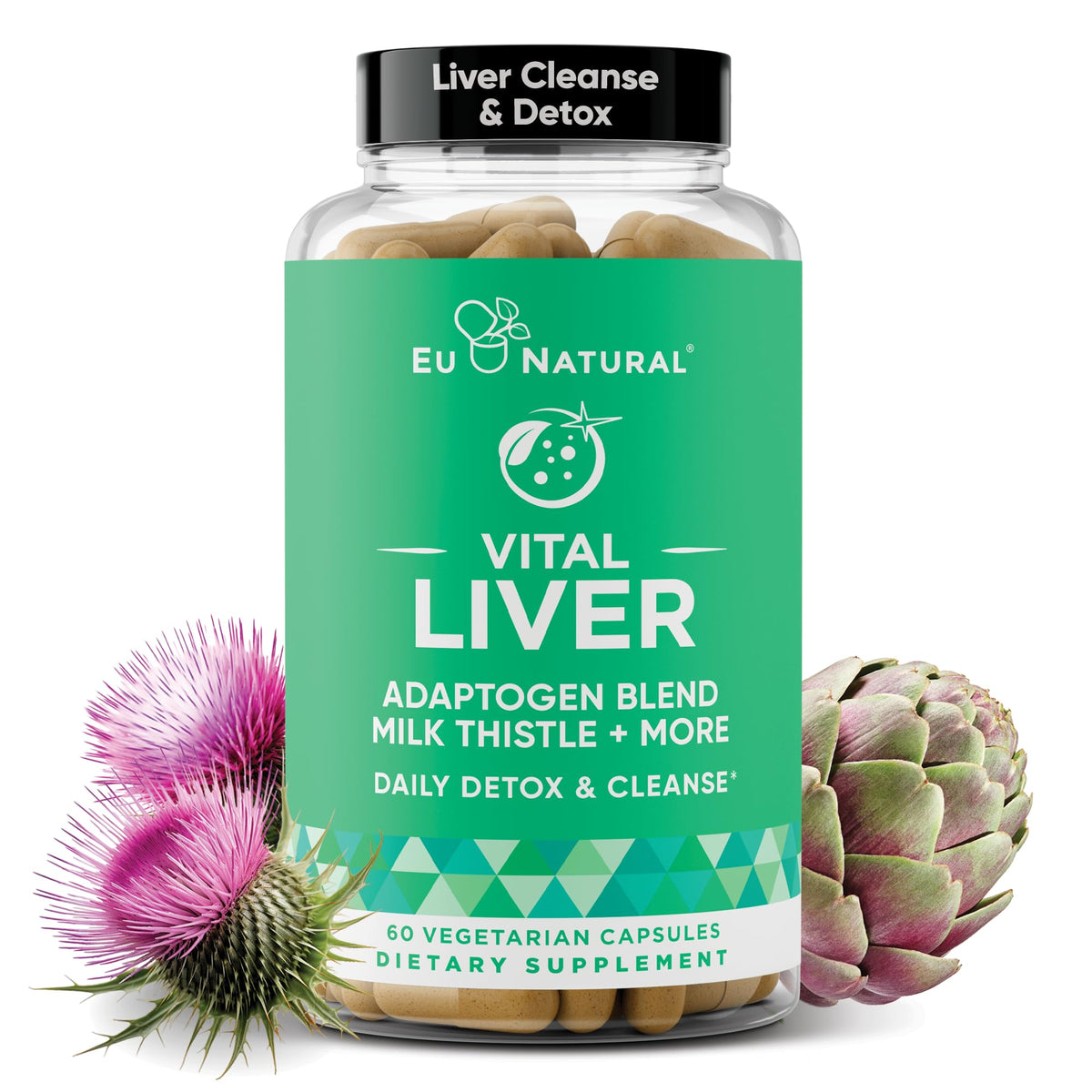 Eu Natural Milk Thistle Liver Support Supplement front view