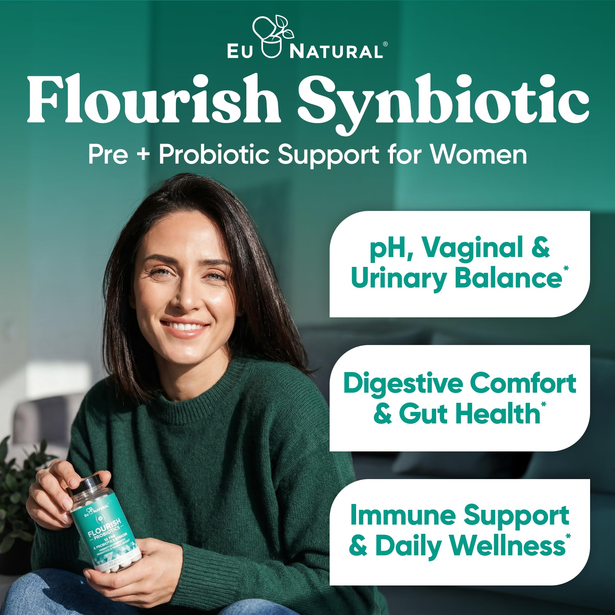 Eu Natural Probiotic Capsules for Women side view