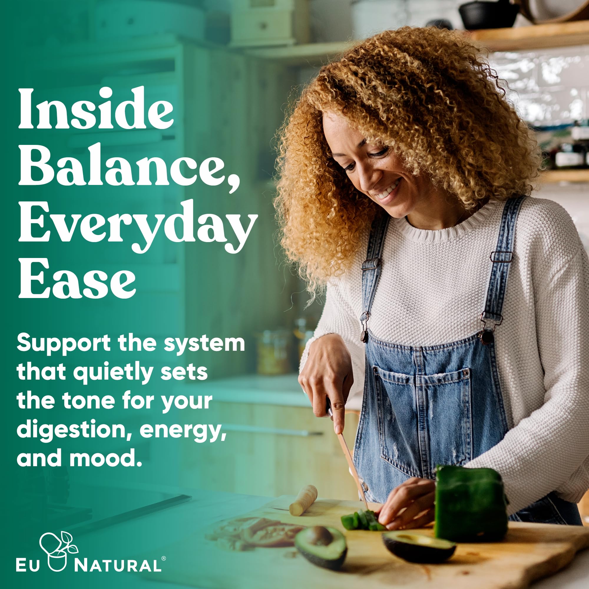 Eu Natural Probiotic Capsules for Women with a glass of water