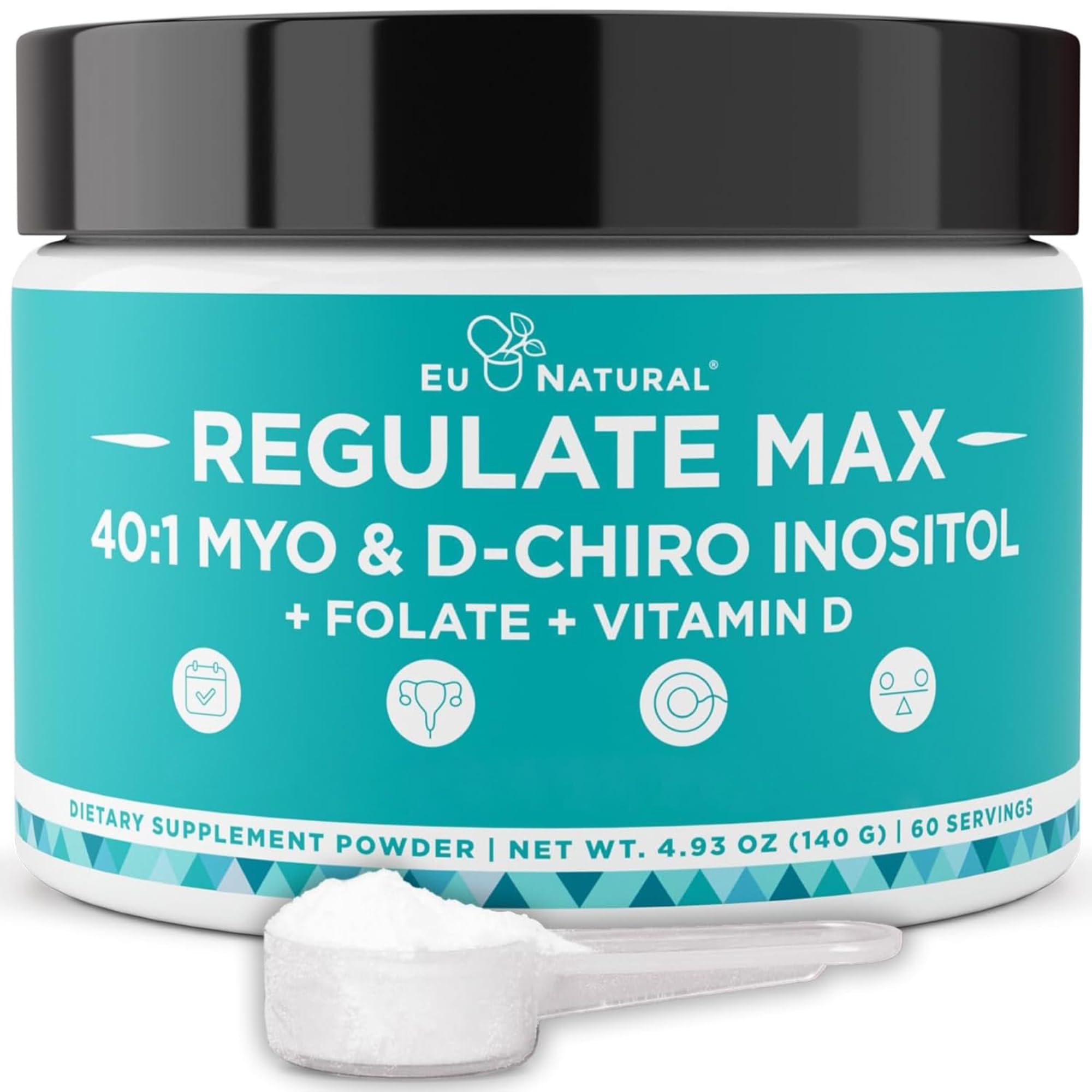 Eu Natural Regulate Max Myo-Inositol Powder front view packaging