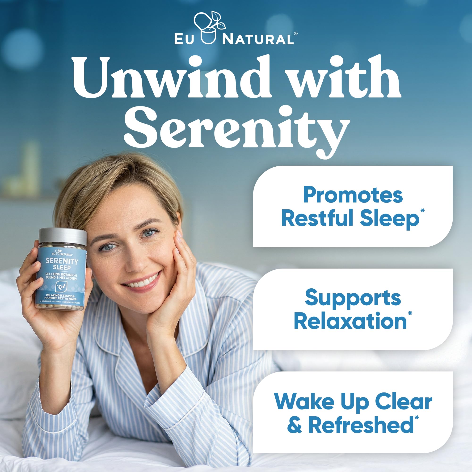 Eu Natural Serenity Sleep Aid 60 Veg Capsules back view