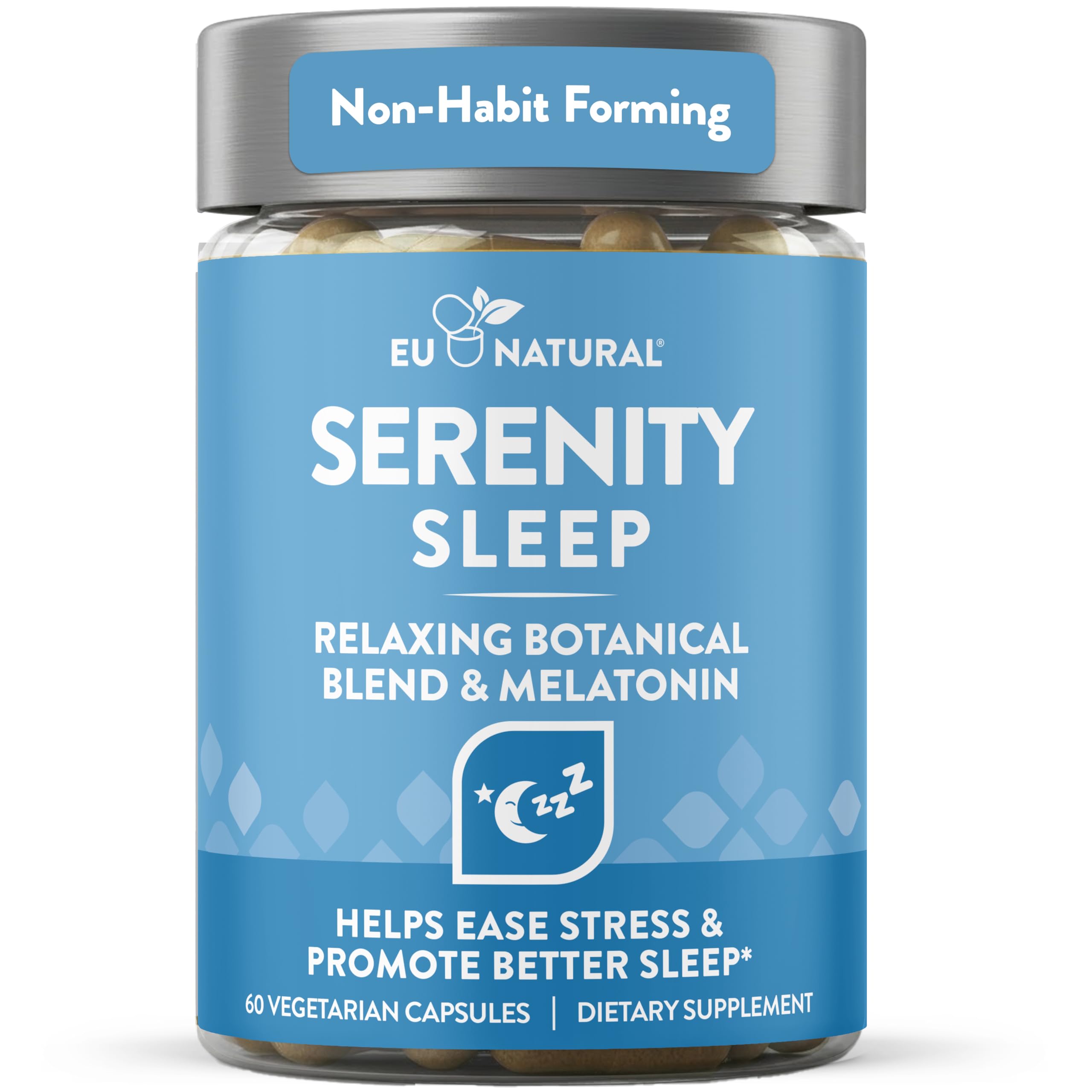 Eu Natural Serenity Sleep Aid 60 Veg Capsules front view