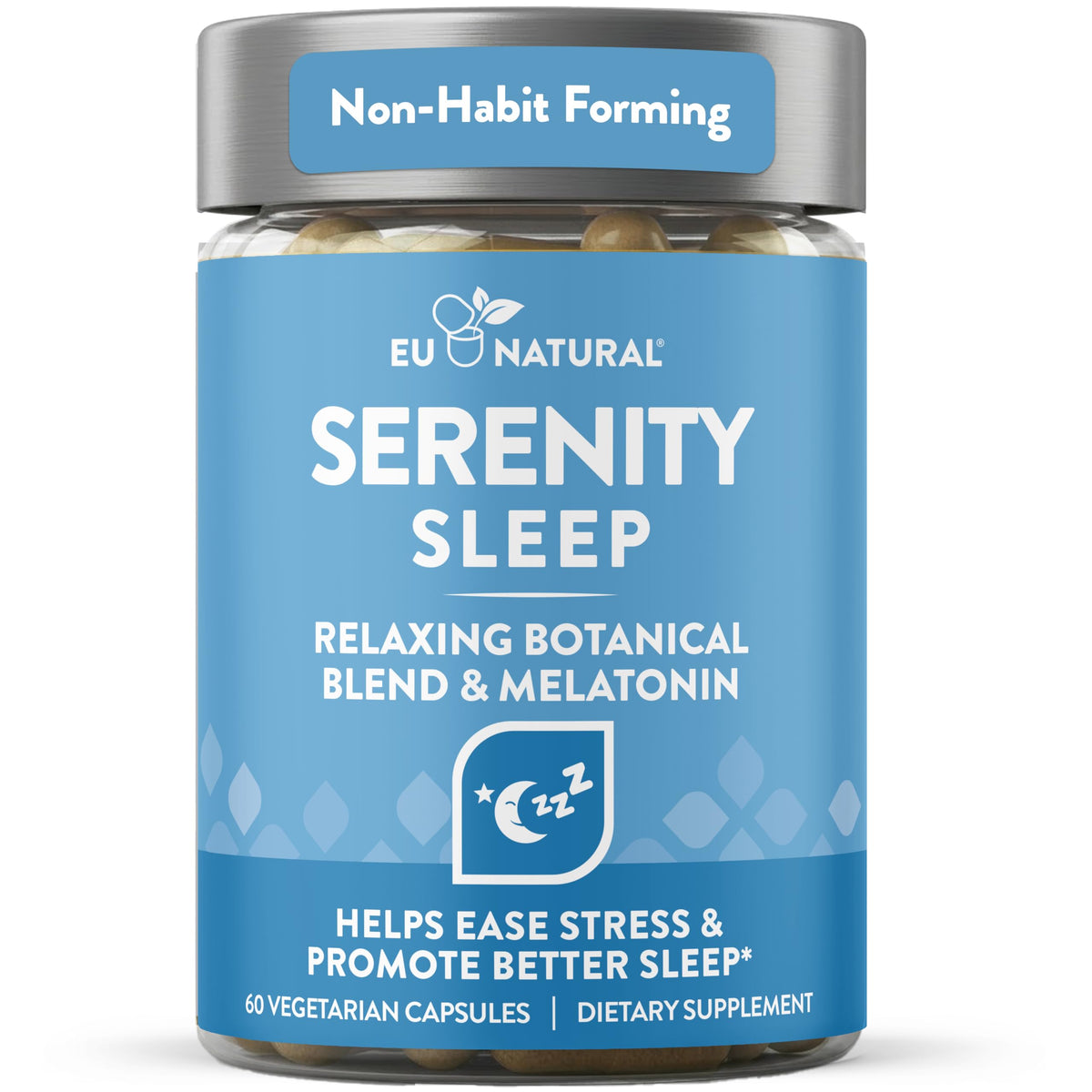 Eu Natural Serenity Sleep Aid 60 Veg Capsules front view