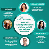 Eu Natural Thrive Energy Capsules lifestyle scene with a glass of water
