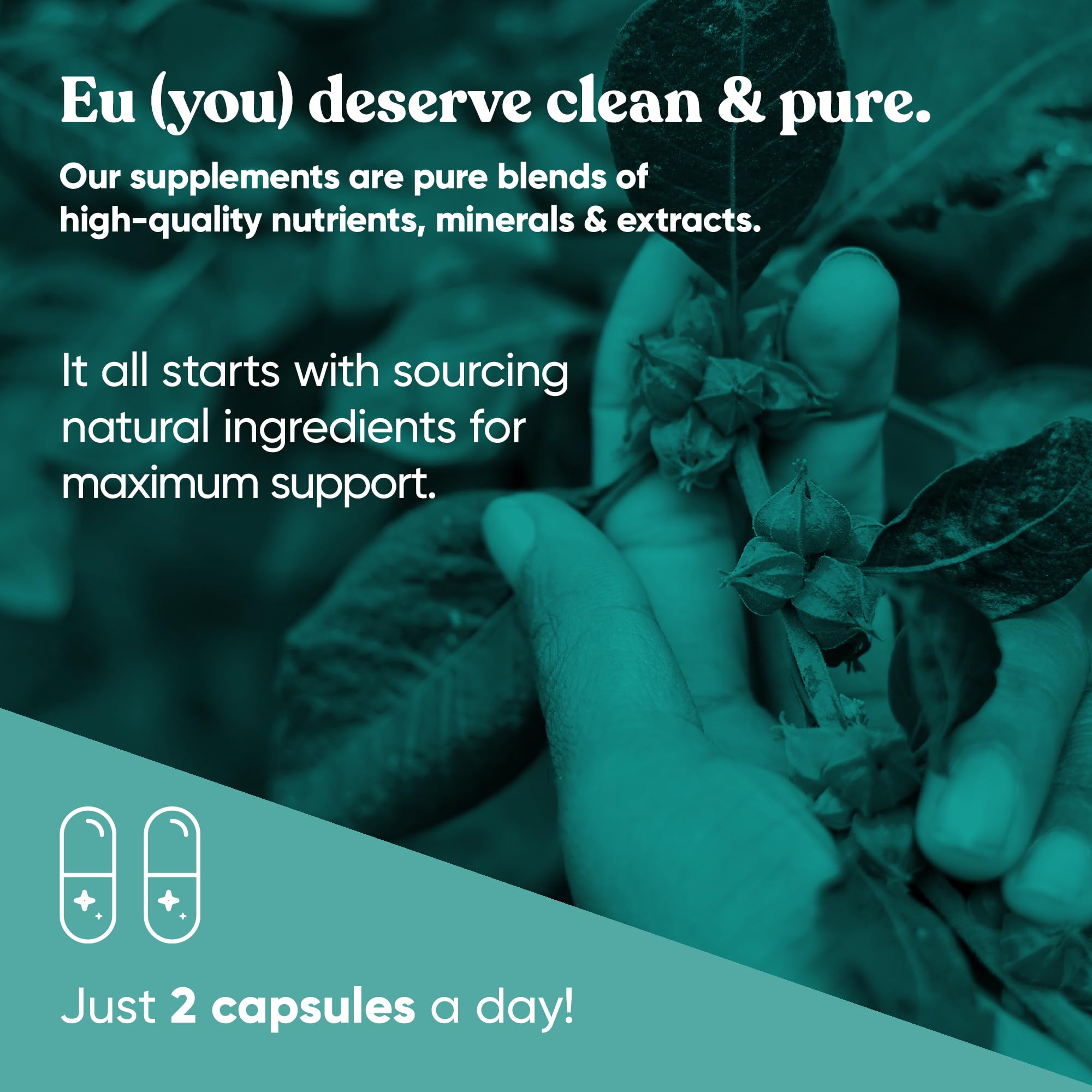 Eu Natural Thrive Energy Capsules with a measuring spoon