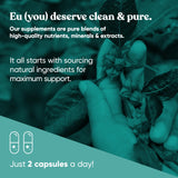 Eu Natural Thrive Energy Capsules with a measuring spoon