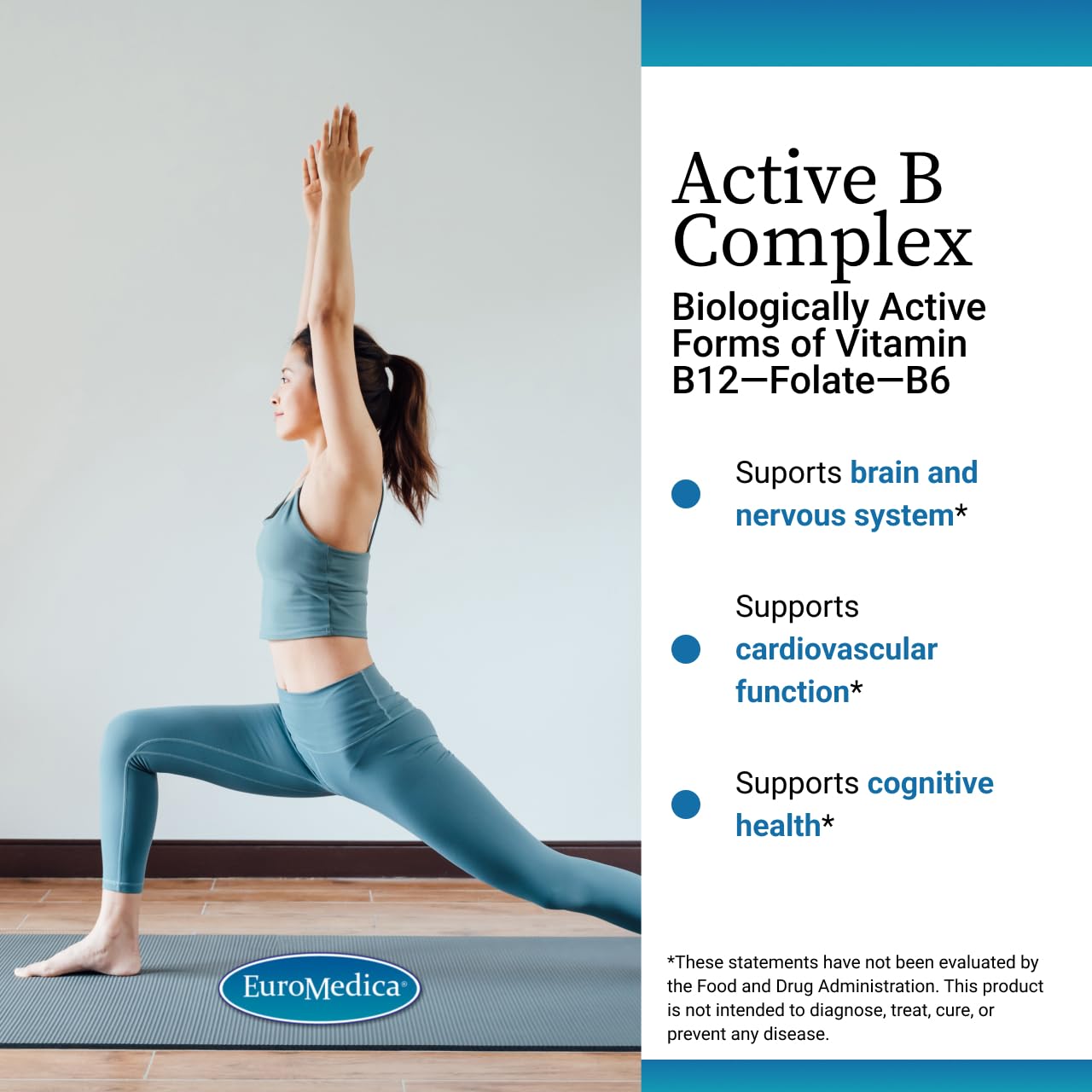 EuroMedica B-Complex Vitamins 60 Capsules back view