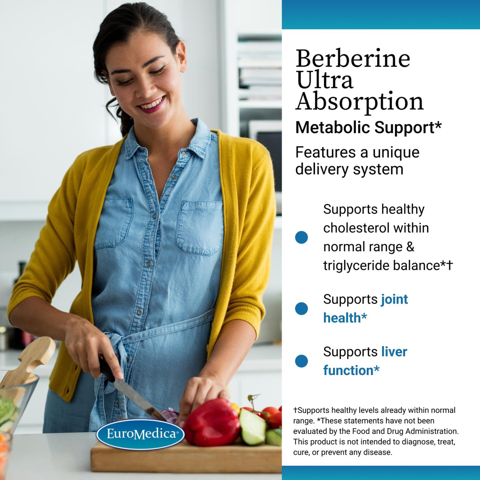 EuroMedica Berberine Capsules bottle with capsules